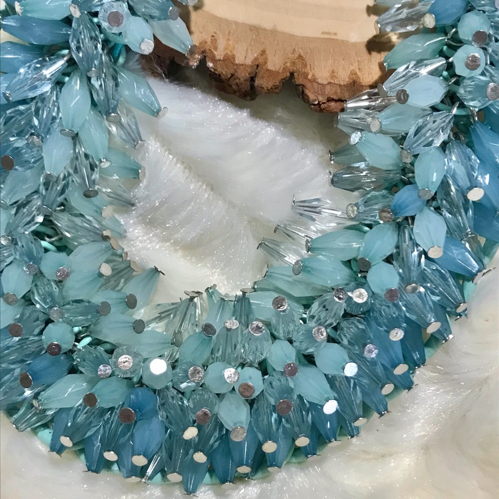 Bijou Brigitte blue bead statement necklace - Picture 2 of 5